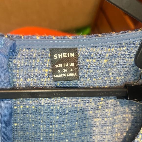 SHEIN Blue Tweed Mermaid Dress - Picture 5 of 5